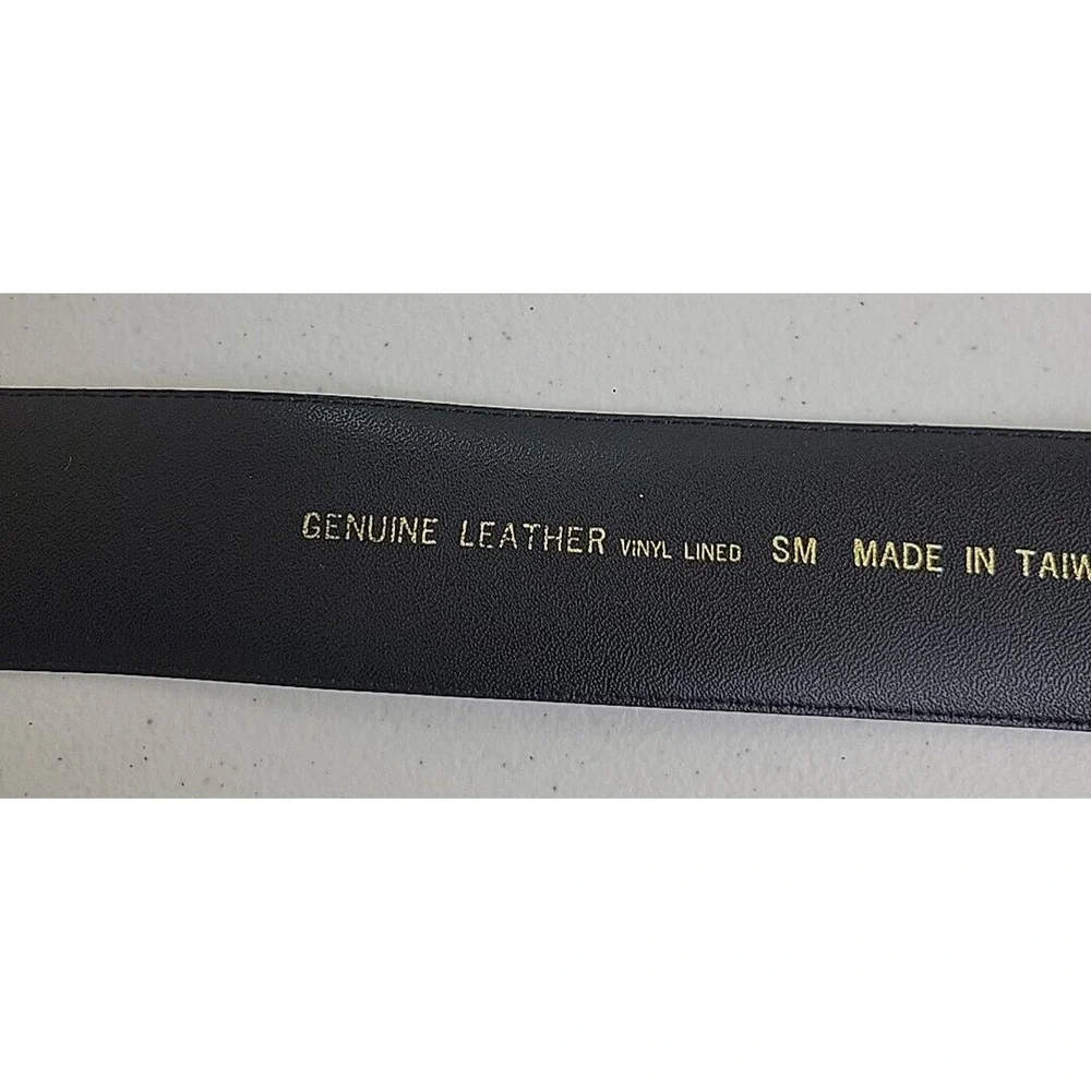 Western Casual Dress Belt Women's Black Genuine Leather Vinyl Lined‎ Size Small